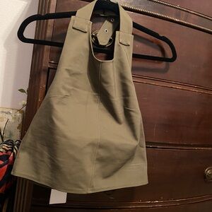 Divided Olive Green Halter Top